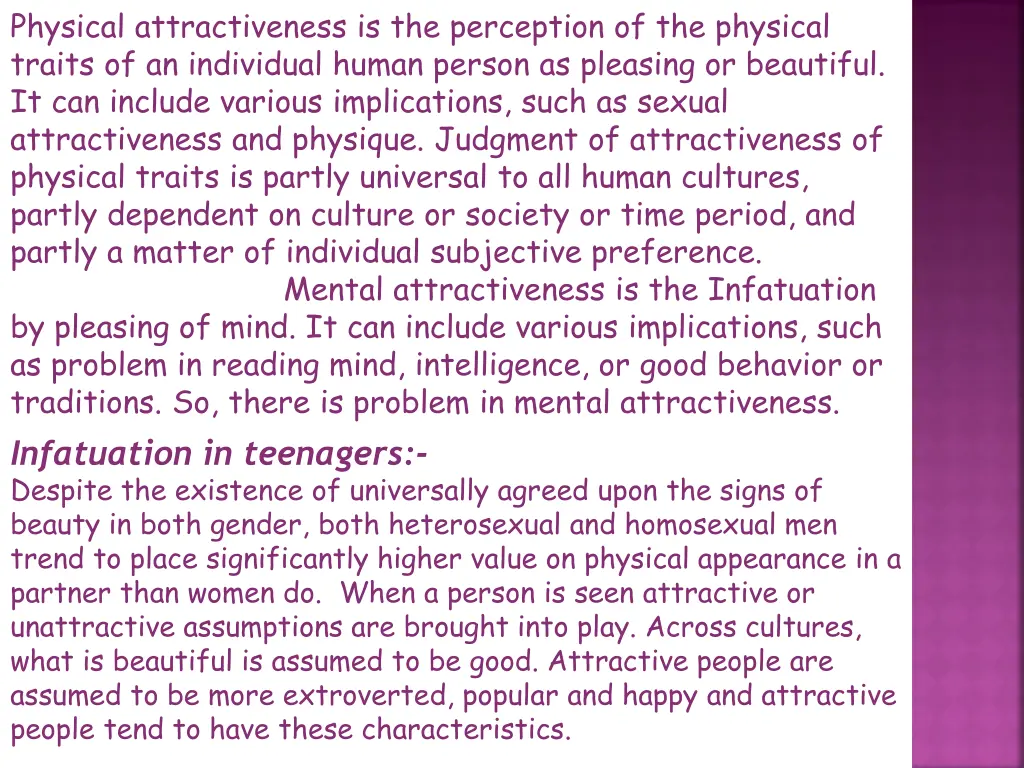 physical attractiveness is the perception