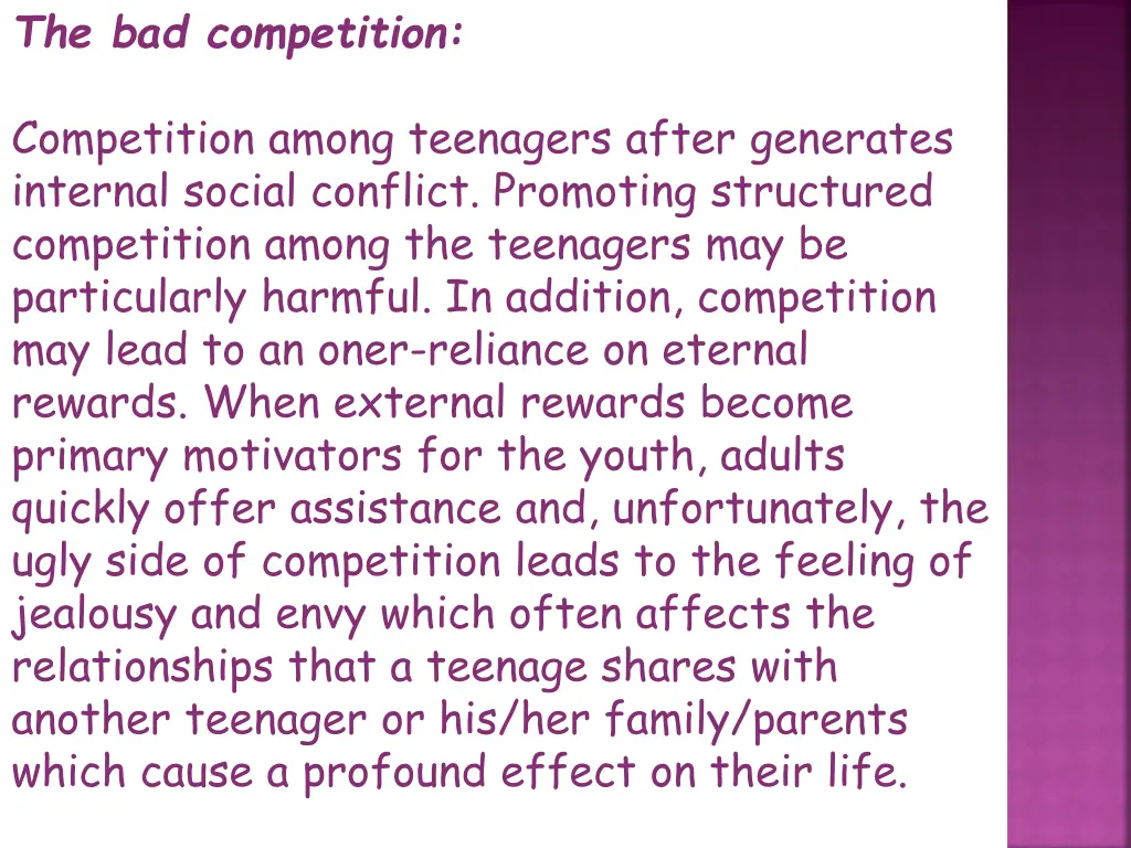 the bad competition