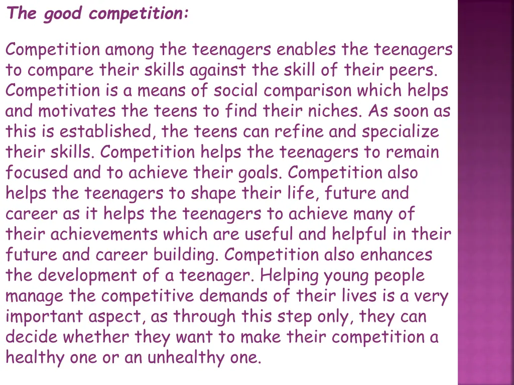 the good competition