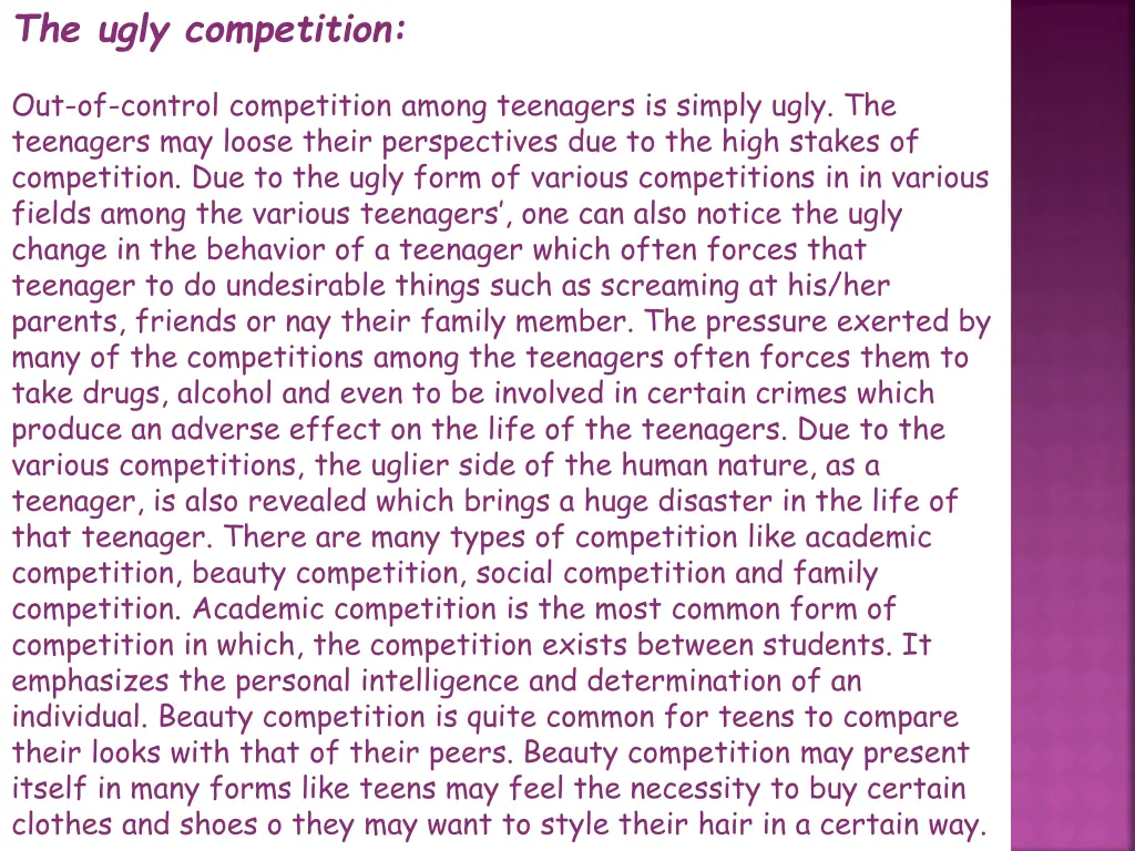 the ugly competition