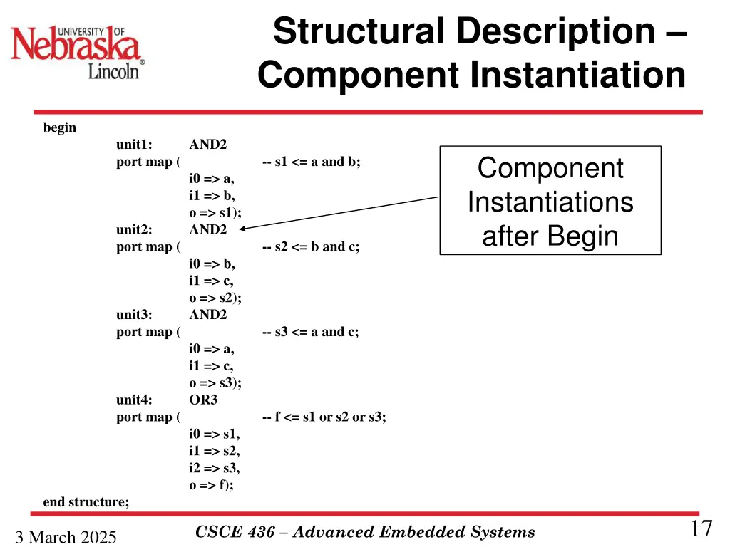 structural description component instantiation
