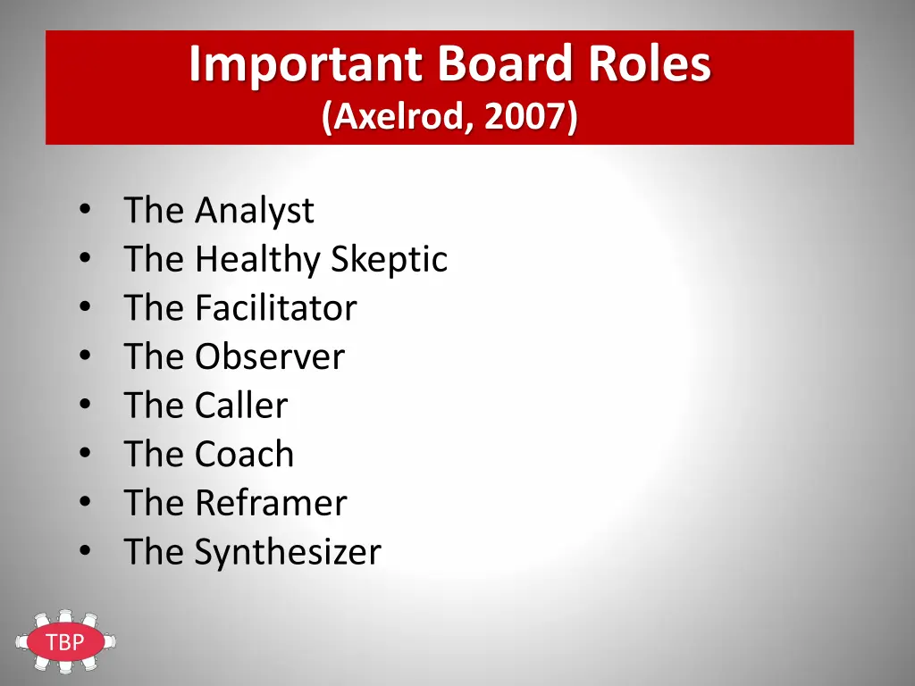 important board roles axelrod 2007