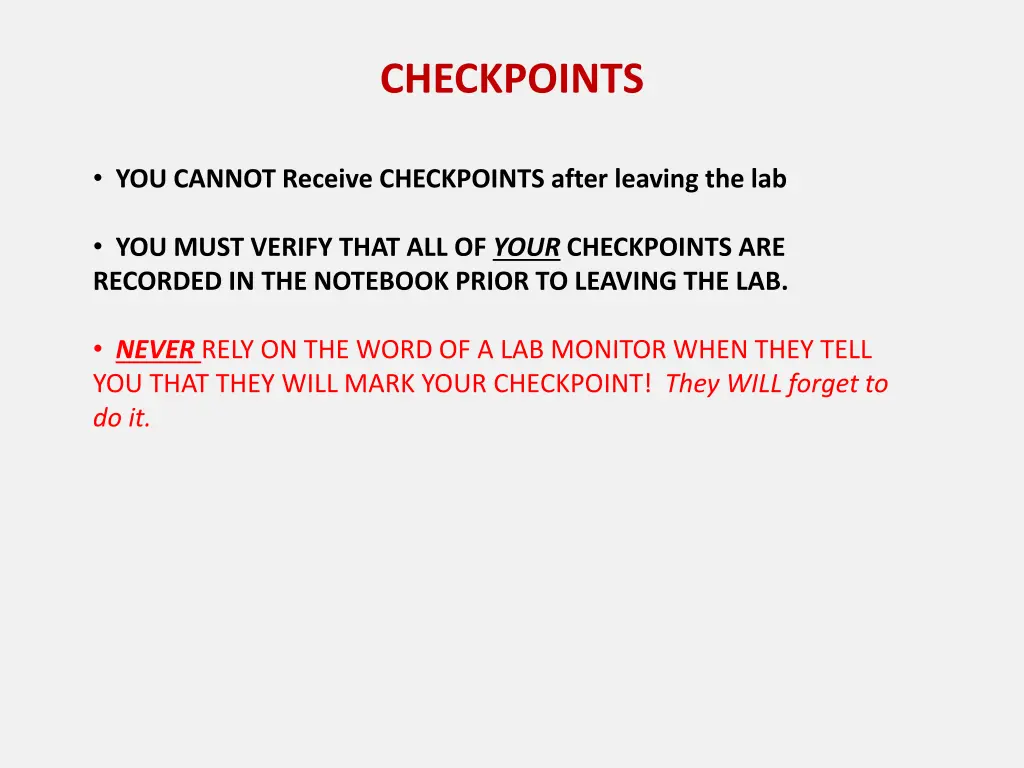 checkpoints