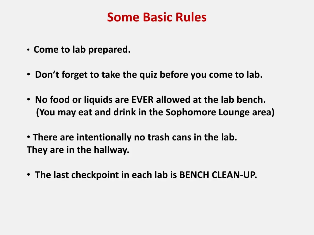 some basic rules