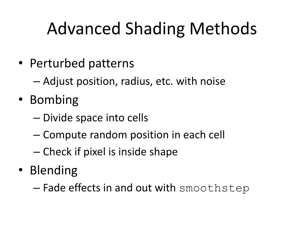 advanced shading methods