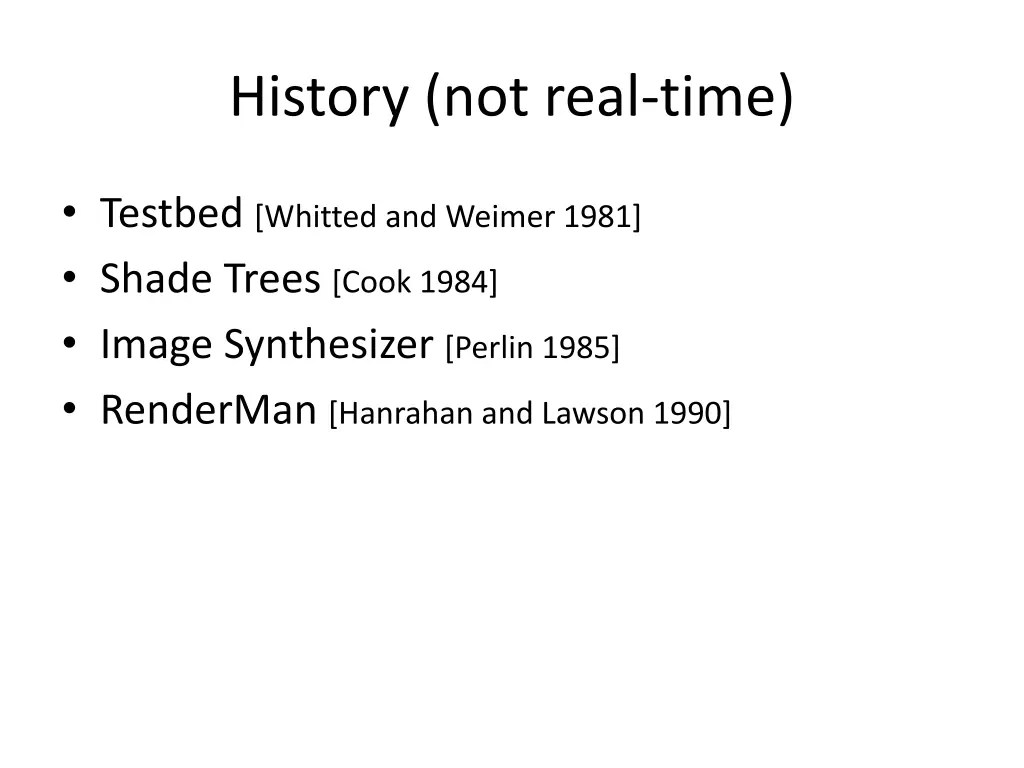 history not real time