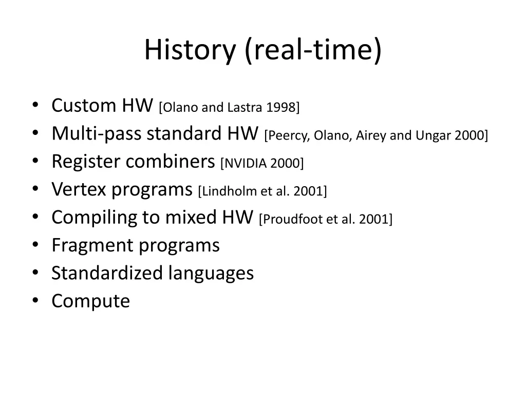 history real time