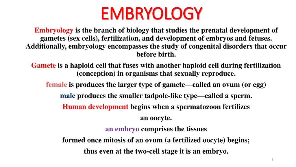 embryology embryology