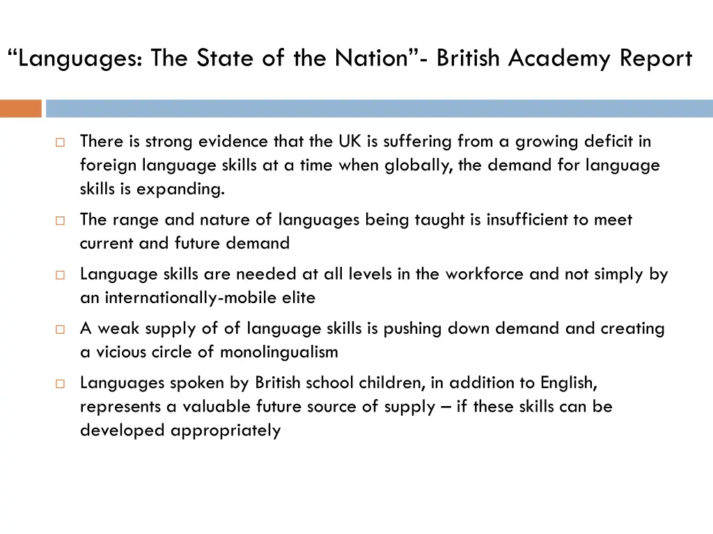 languages the state of the nation british academy