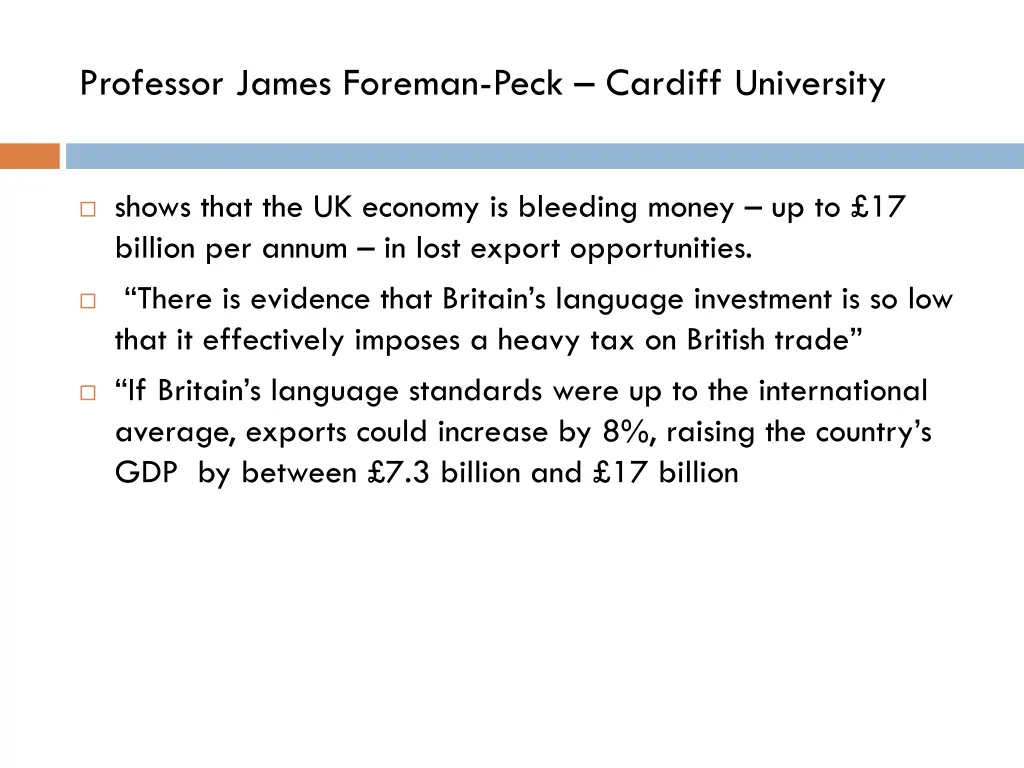 professor james foreman peck cardiff university