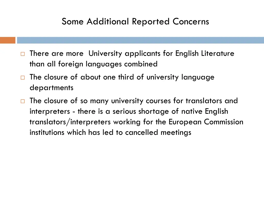 some additional reported concerns 1