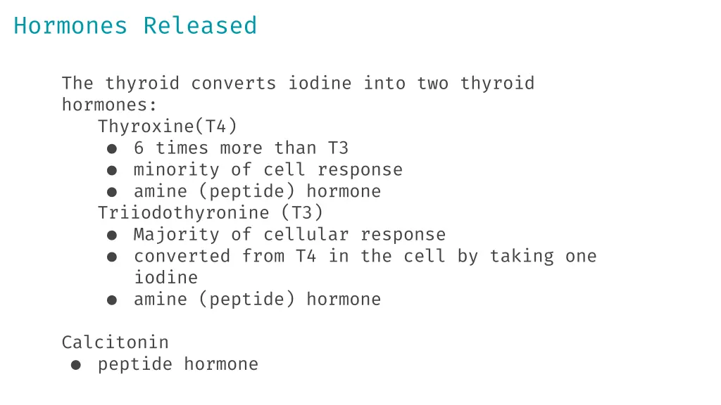 hormones released