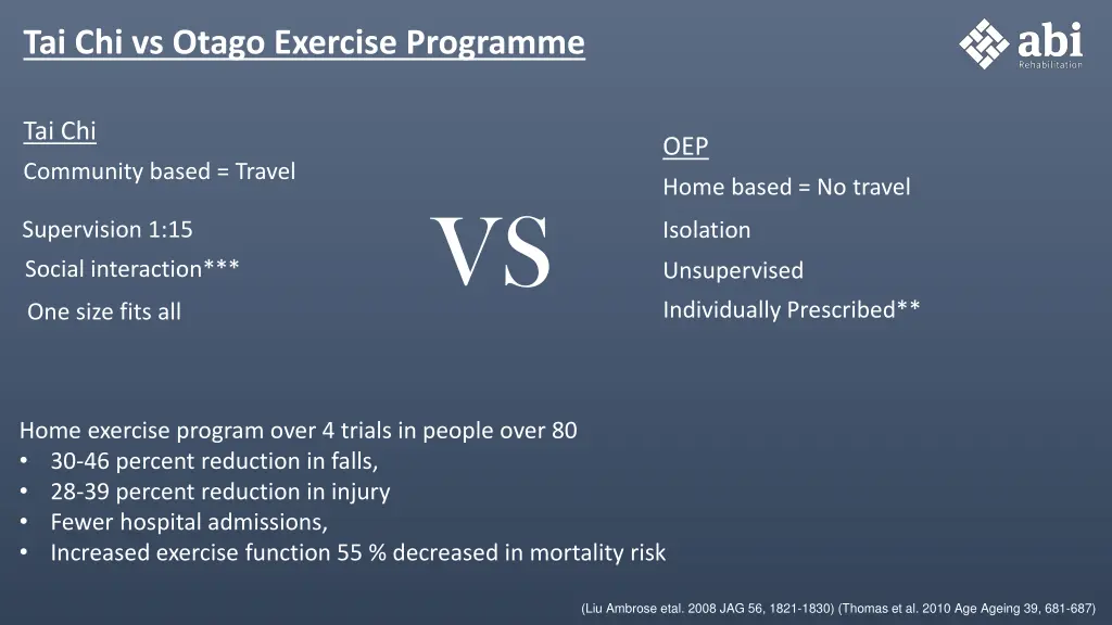 tai chi vs otago exercise programme