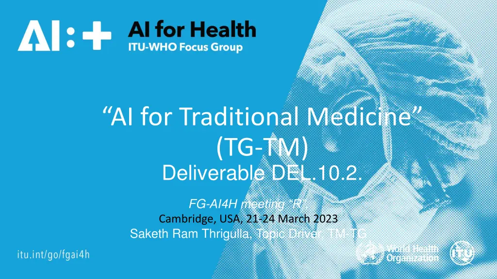 ai for traditional medicine tg tm deliverable