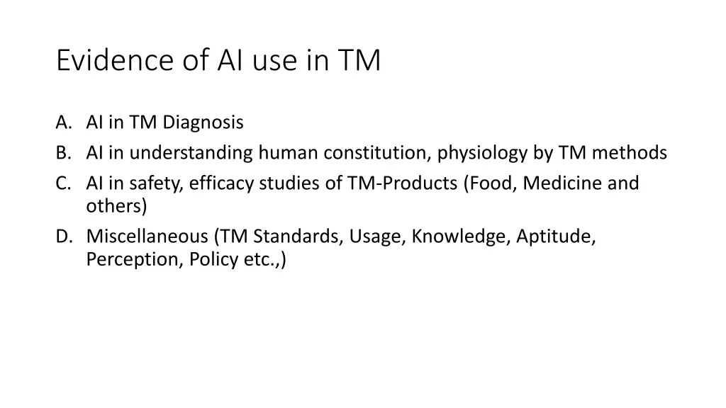 evidence of ai use in tm