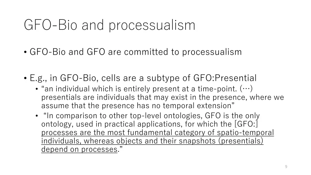 gfo bio and processualism