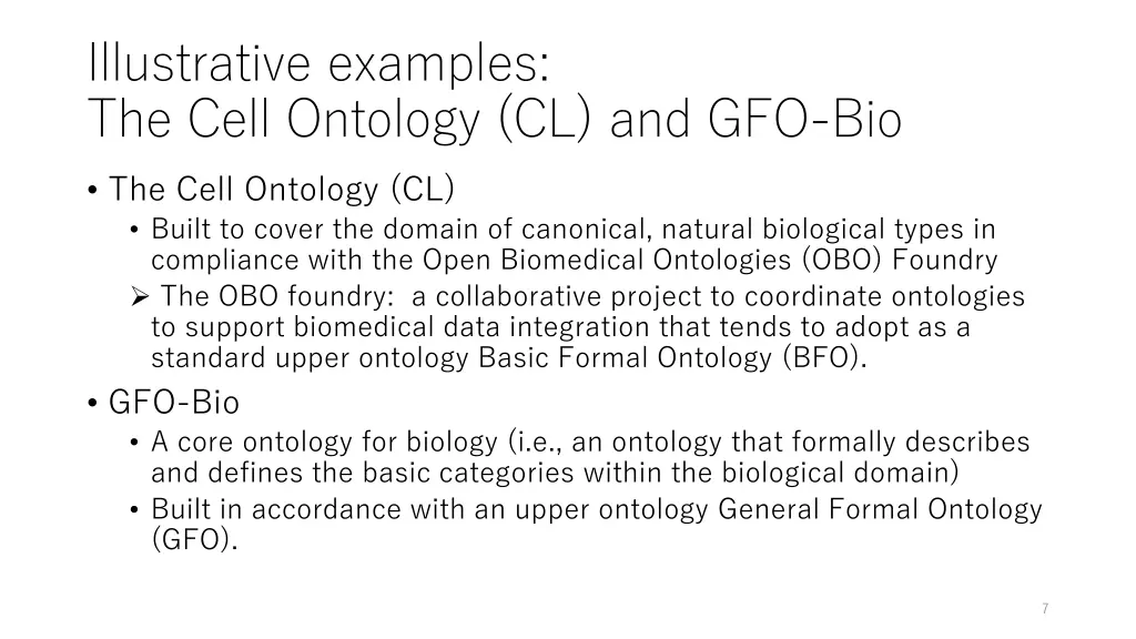 illustrative examples the cell ontology
