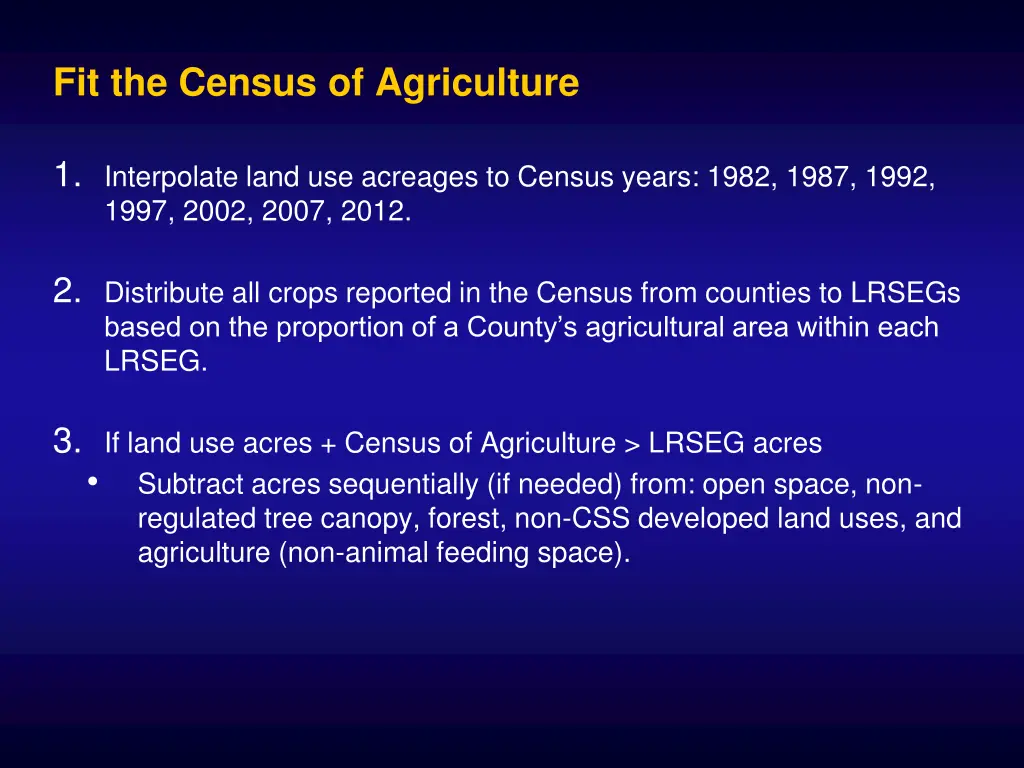fit the census of agriculture