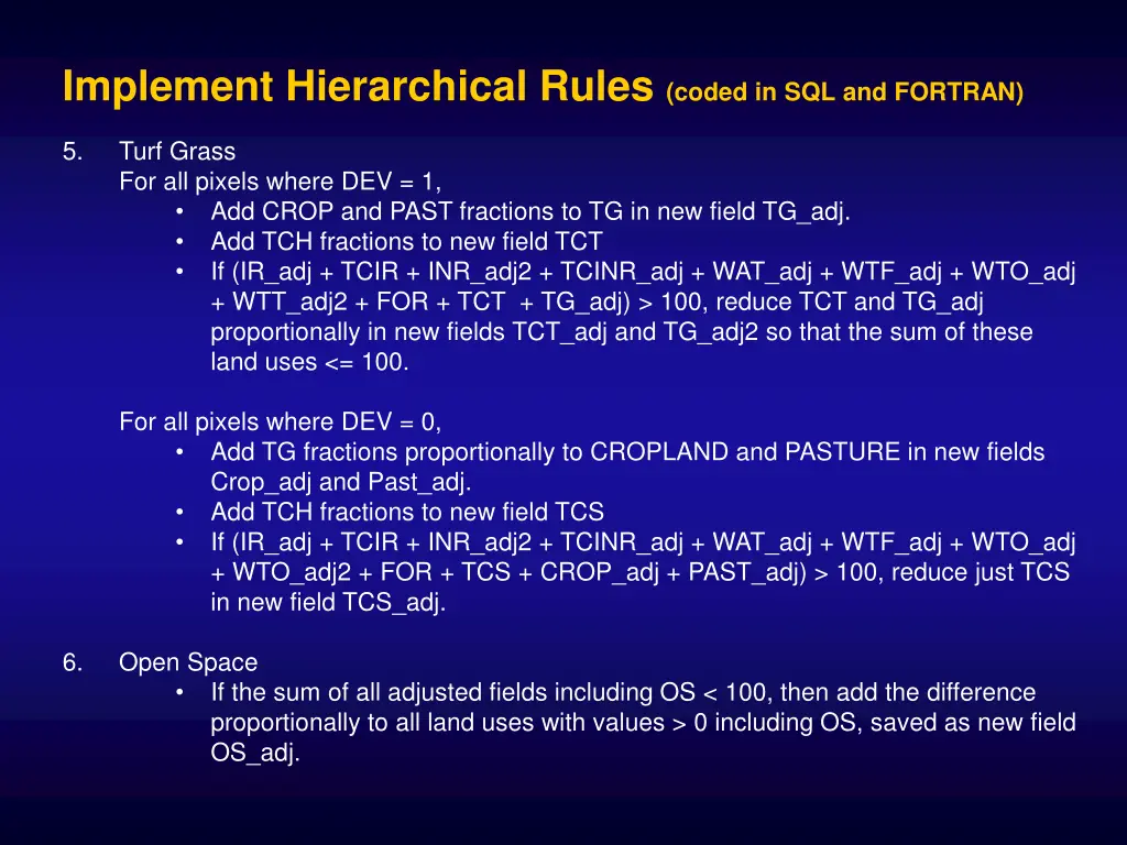 implement hierarchical rules coded 1
