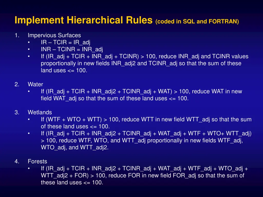 implement hierarchical rules coded