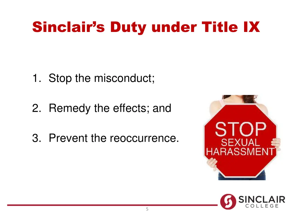 sinclair s duty under title ix