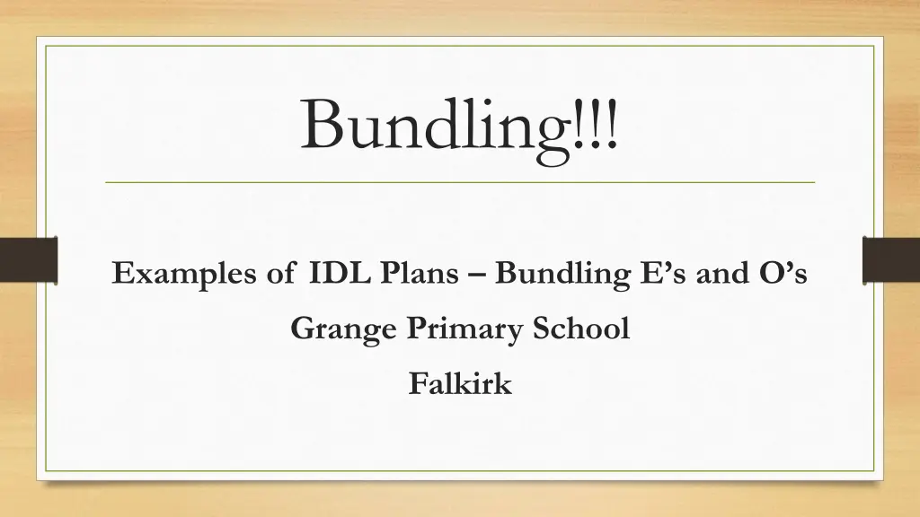 bundling