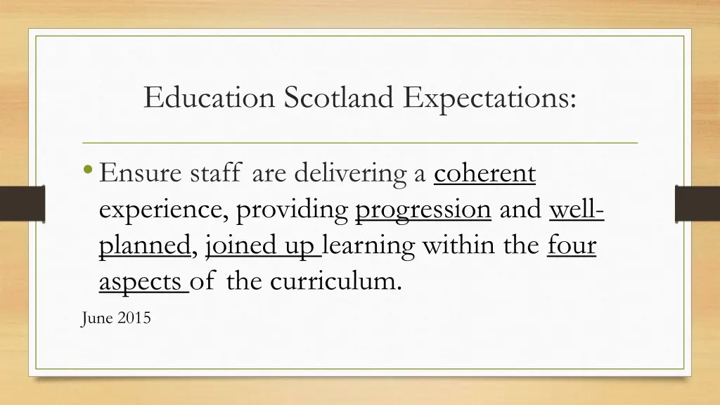 education scotland expectations
