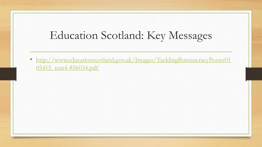 education scotland key messages