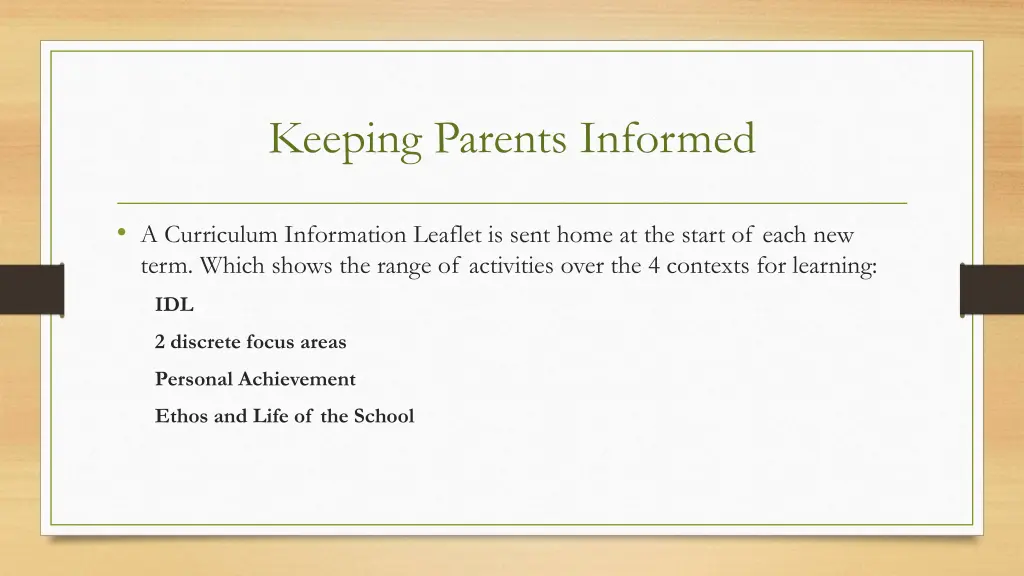 keeping parents informed
