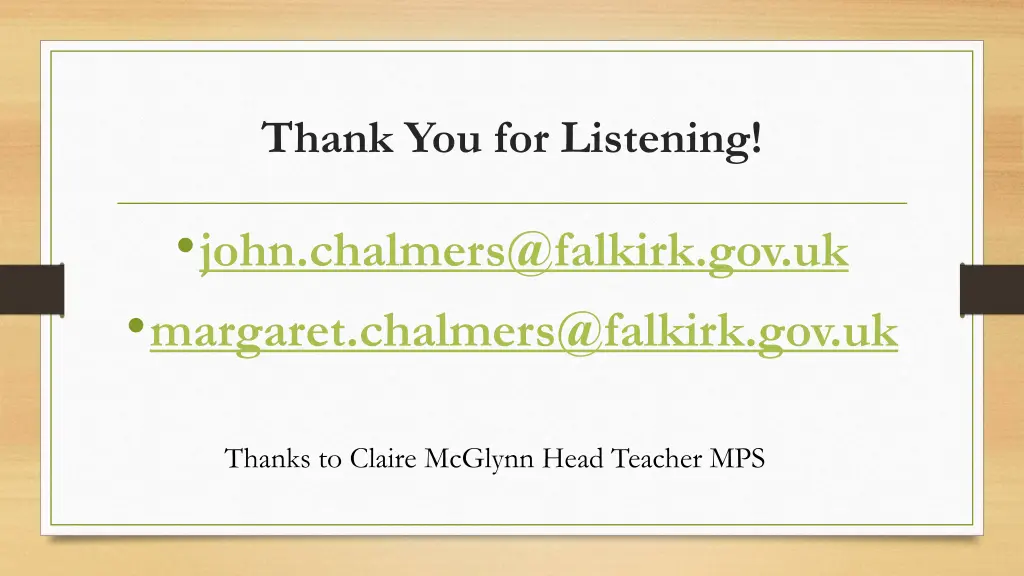 thank you for listening
