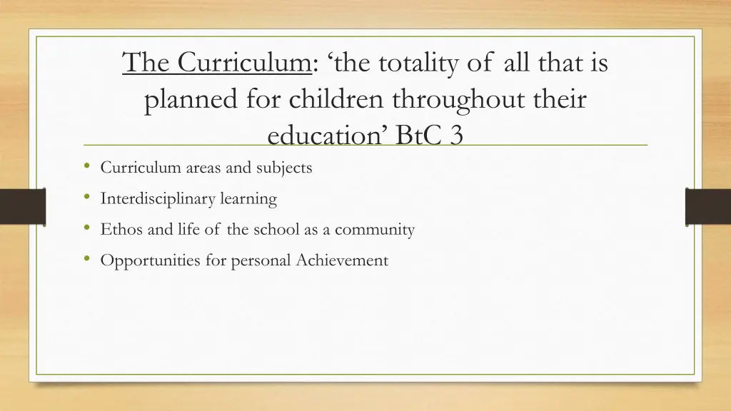 the curriculum the totality of all that
