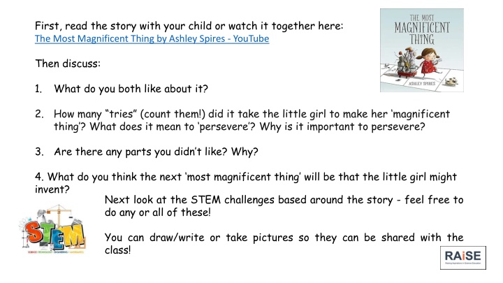 first read the story with your child or watch