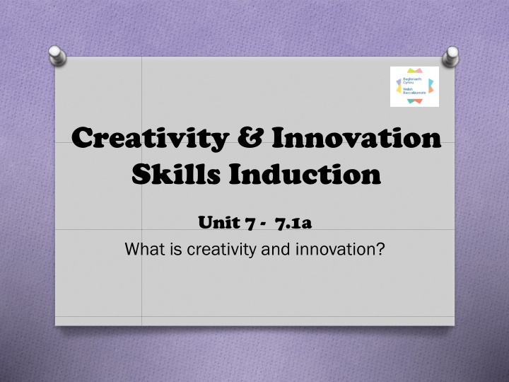 creativity innovation skills induction