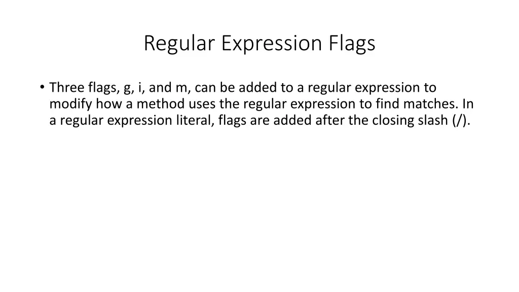 regular expression flags