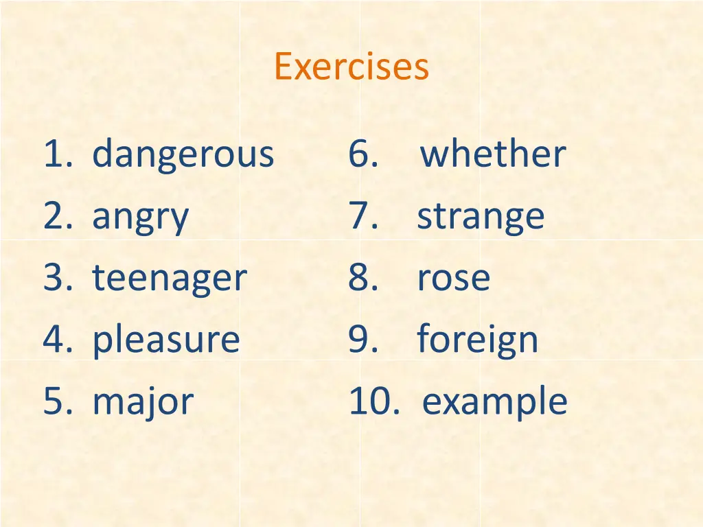 exercises