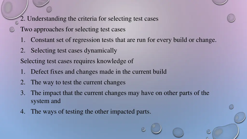 2 understanding the criteria for selecting test