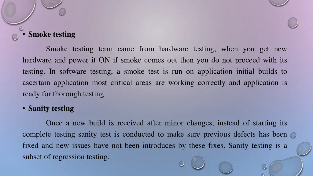 smoke testing