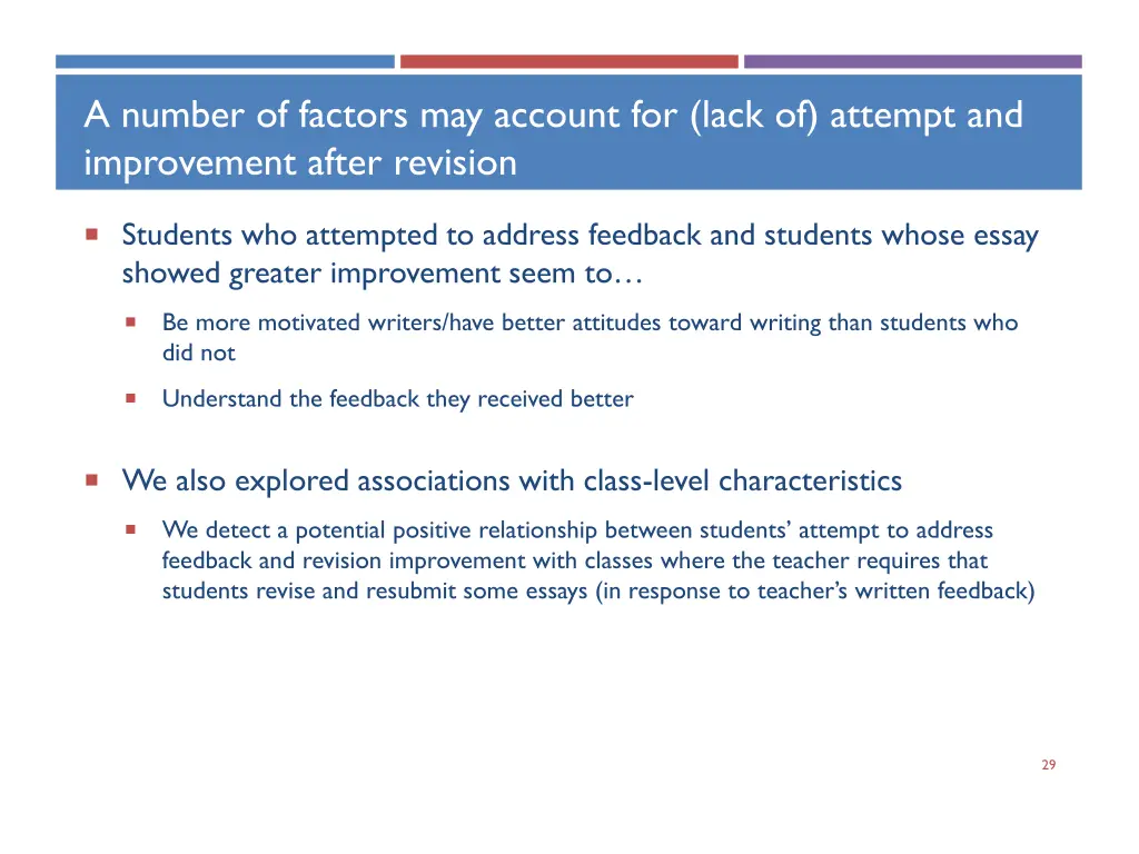 a number of factors may account for lack
