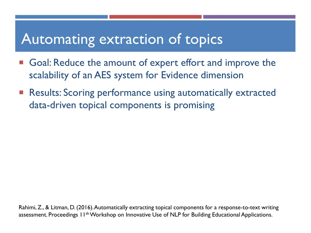 automating extraction of topics