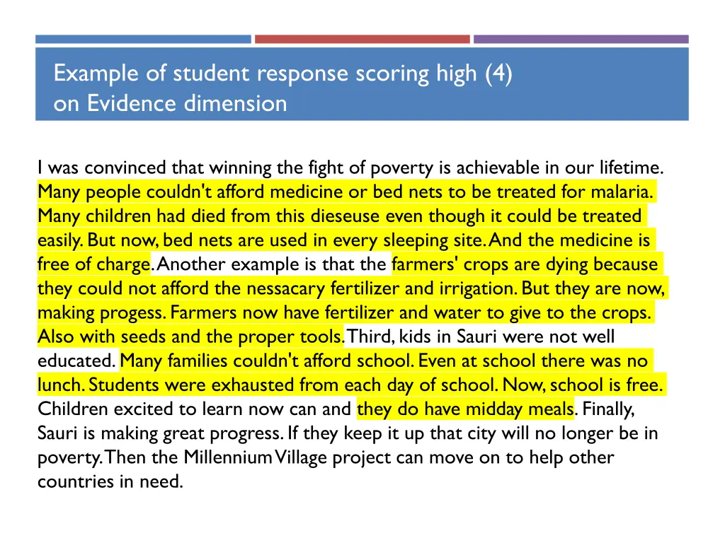 example of student response scoring high