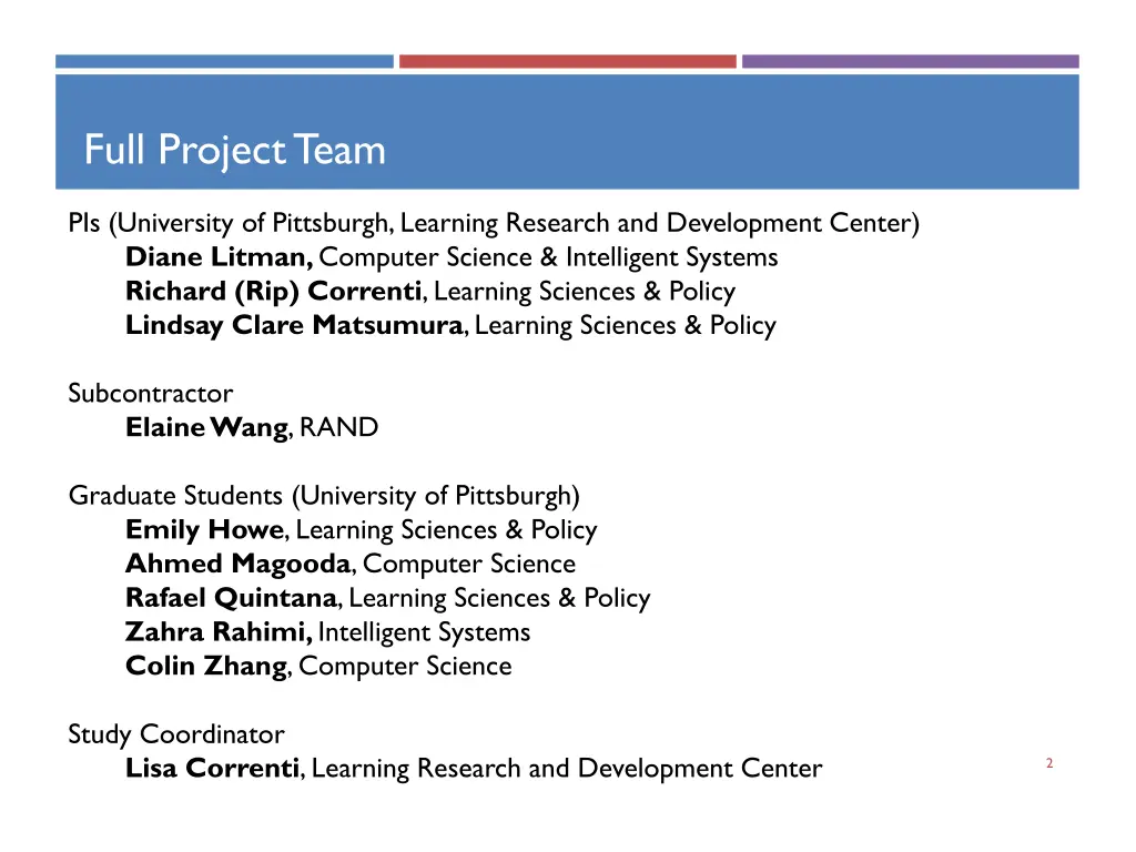 full project team