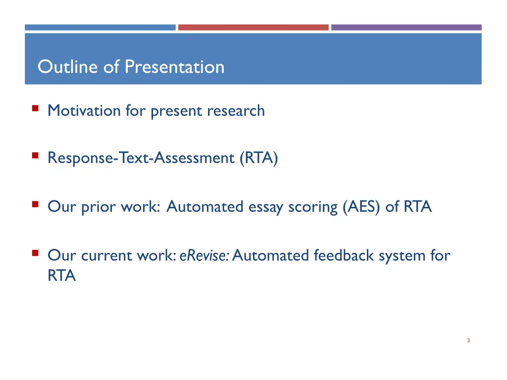 outline of presentation