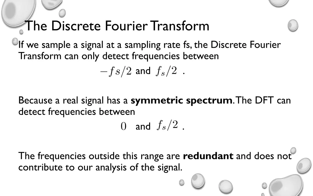 the discrete fourier transform if we sample