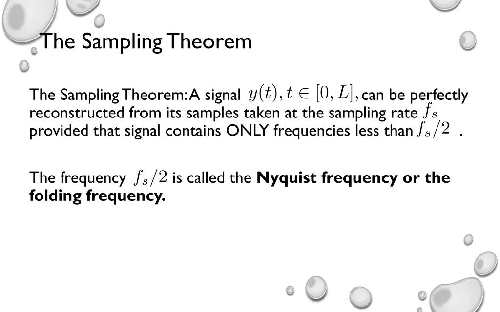 the sampling theorem