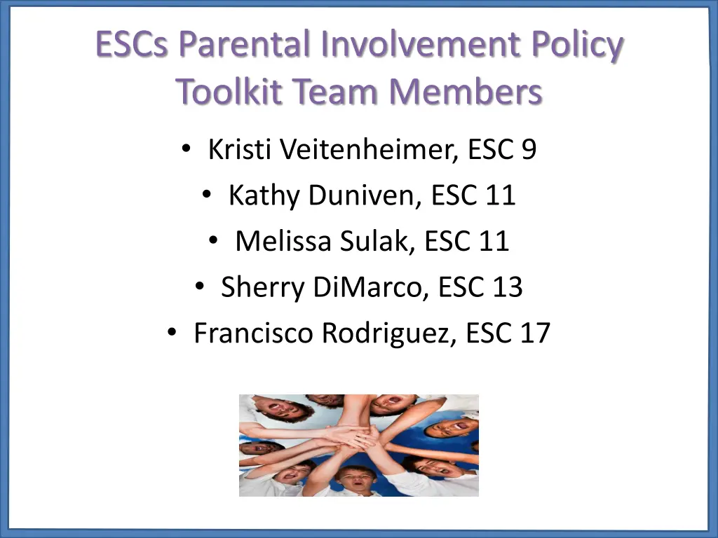 escs parental involvement policy toolkit team