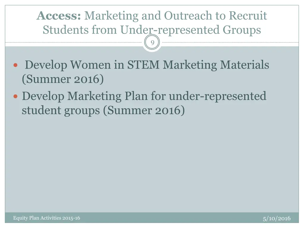 access marketing and outreach to recruit students