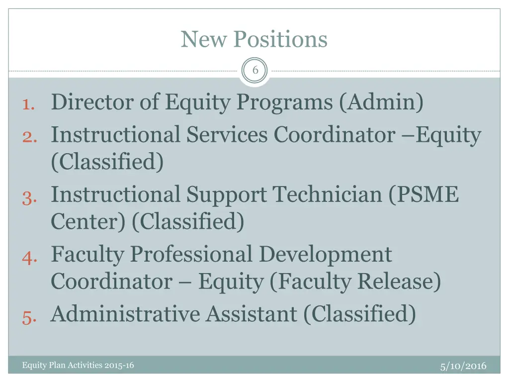 new positions