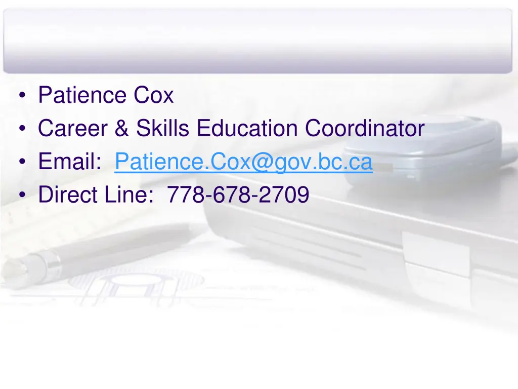 patience cox career skills education coordinator