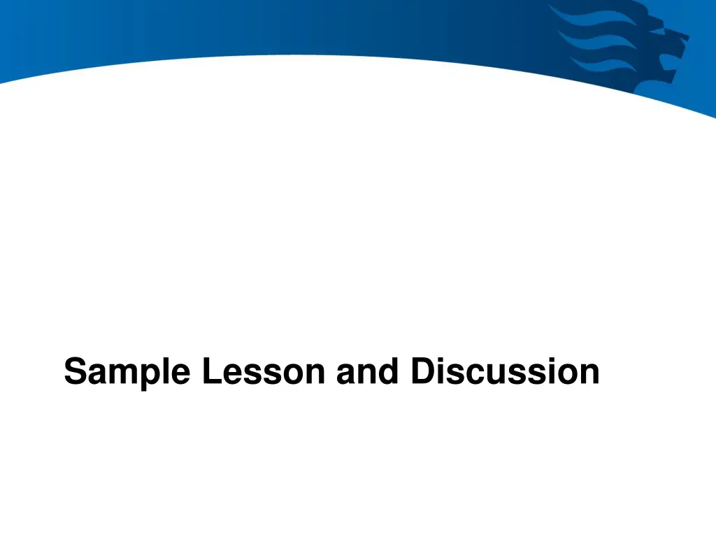 sample lesson and discussion
