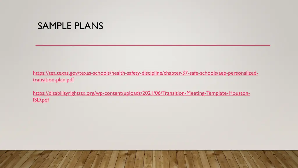 sample plans